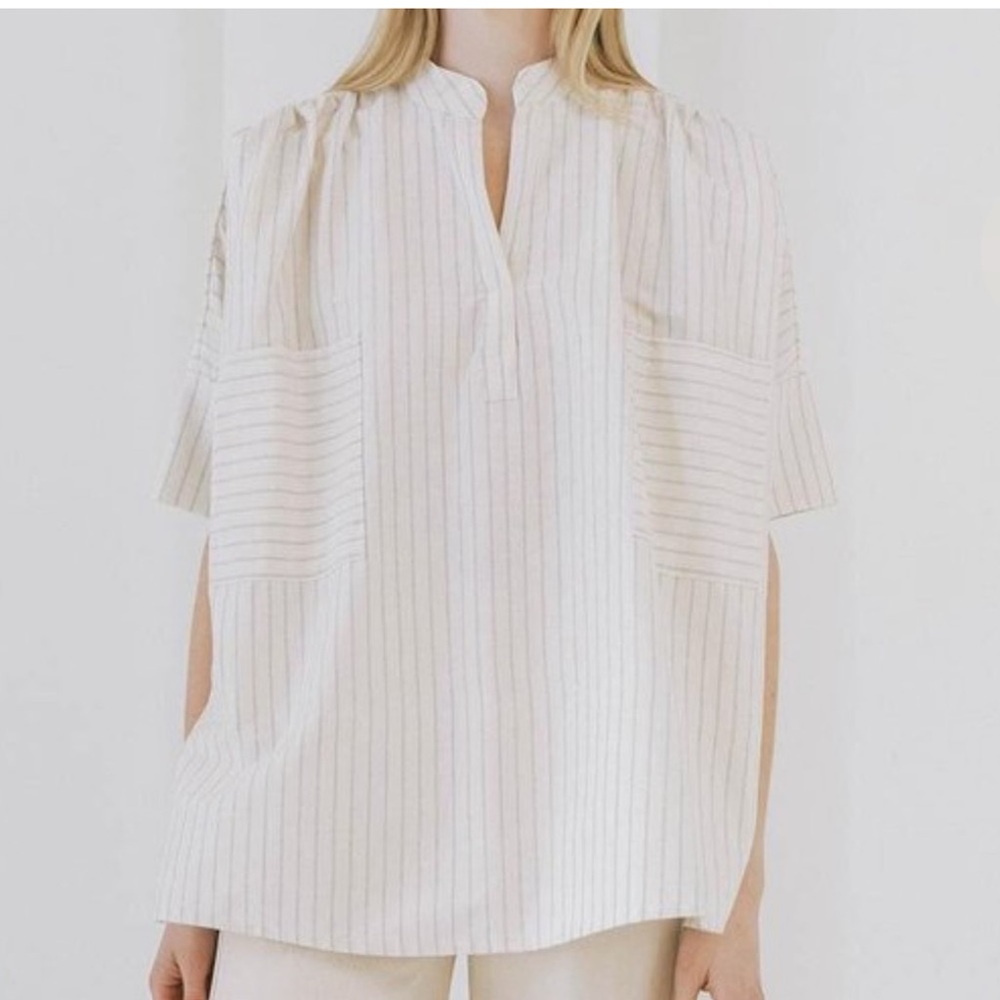 LAUDE the Label Stripe Tunic 100% Cotton Size S/M Honoring Earth+Maker